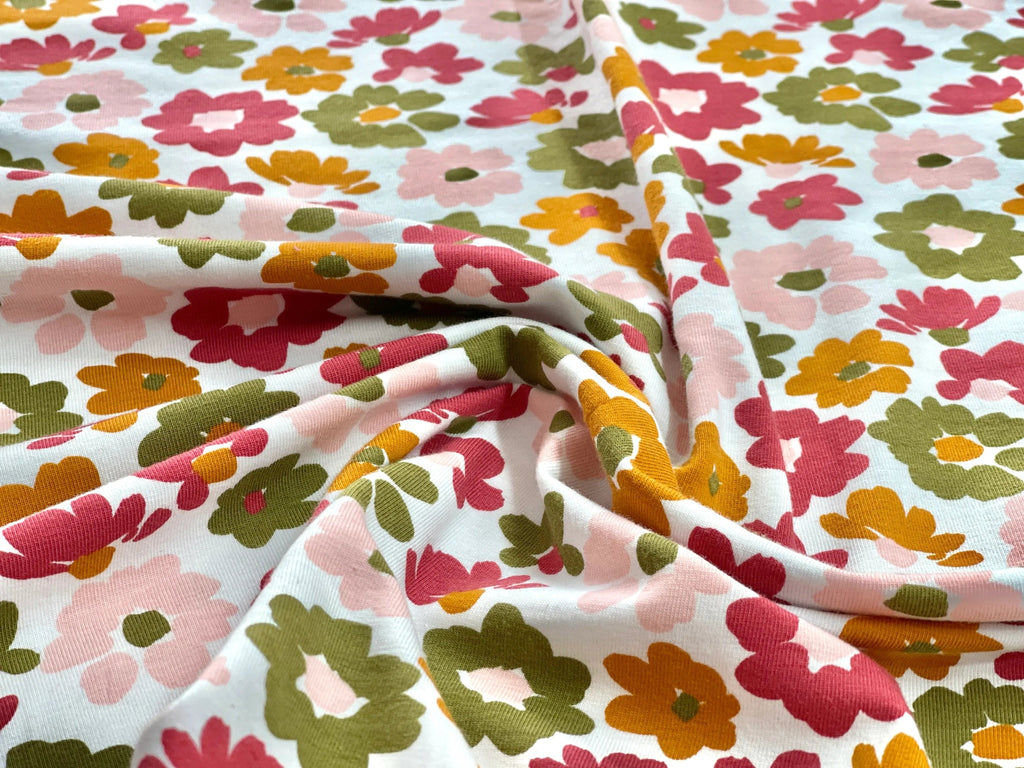 Bio Jersey Herbstblumen | Stoffwerk
