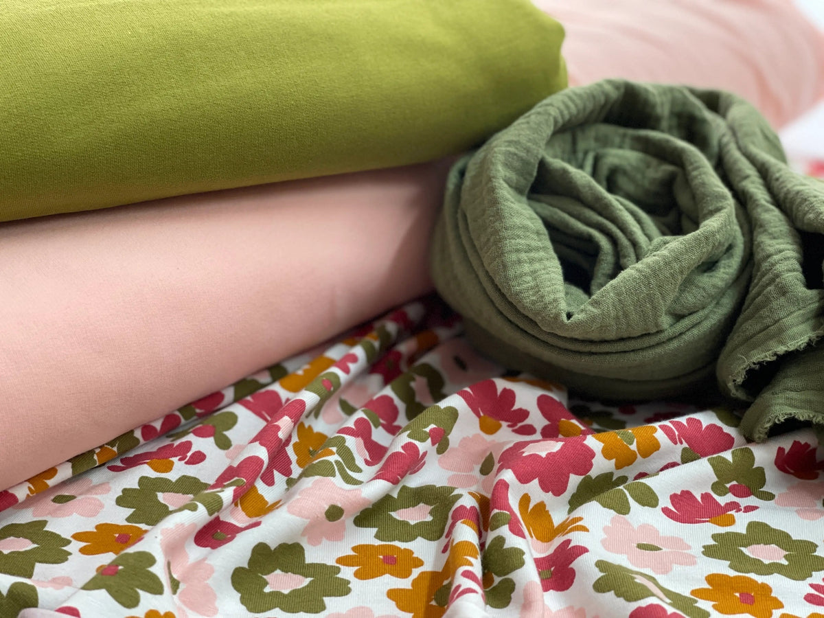 Bio Jersey Herbstblumen | Stoffwerk