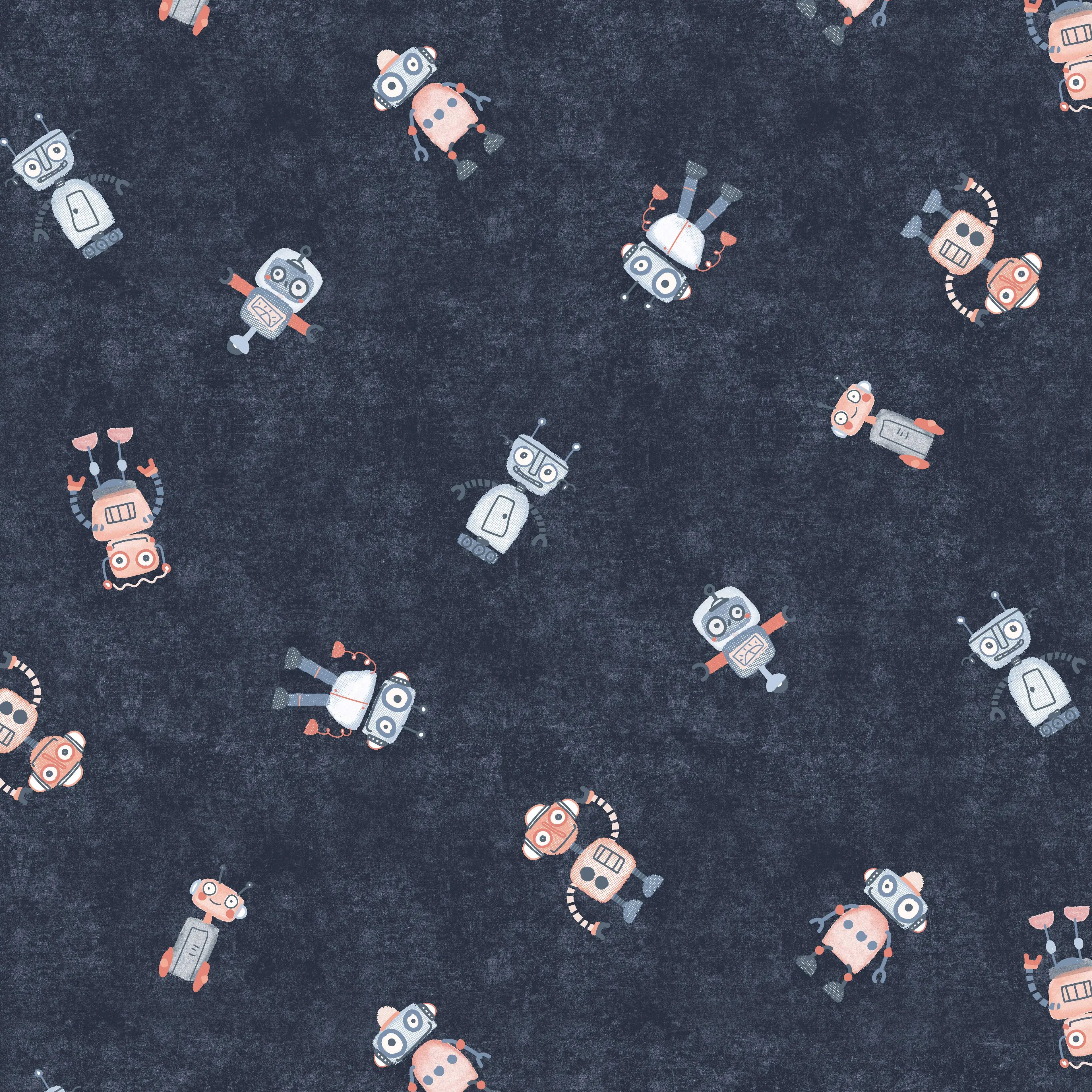 Bio Jersey kleine süße Roboter navy