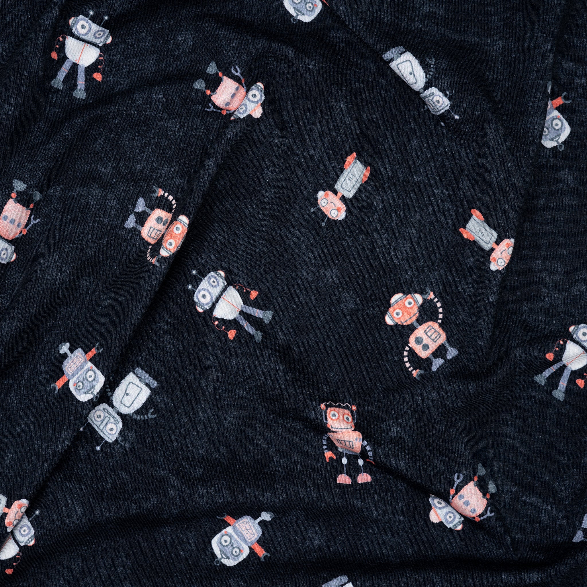 Bio Jersey Kleine Süße Roboter Navy | Stoffwerk