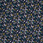 Bio Jersey Kleiner Blumenstrauß Blau Weiß Petrol | Stoffwerk