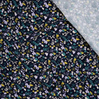 Bio Jersey Kleiner Blumenstrauß Blau Weiß Petrol | Stoffwerk