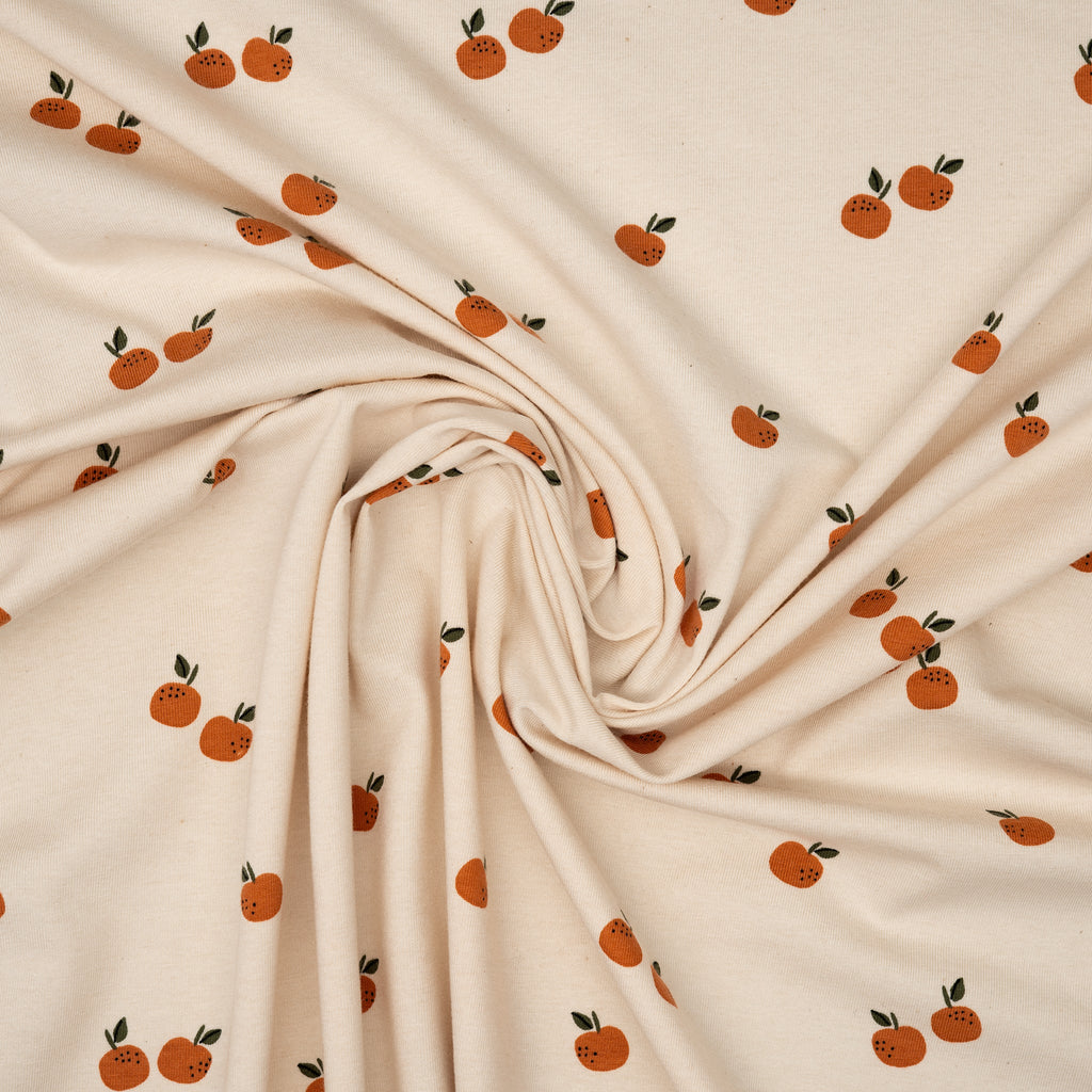 Bio Jersey Naturbelassen Sweety Orangen | Stoffwerk