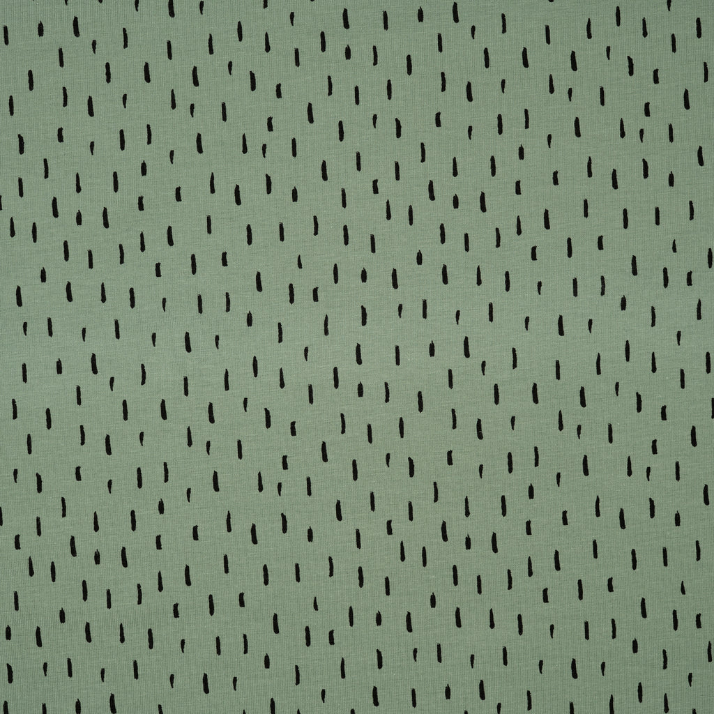 Bio Jersey Rauchgrün Mit Schwarz Kleinen Streifen