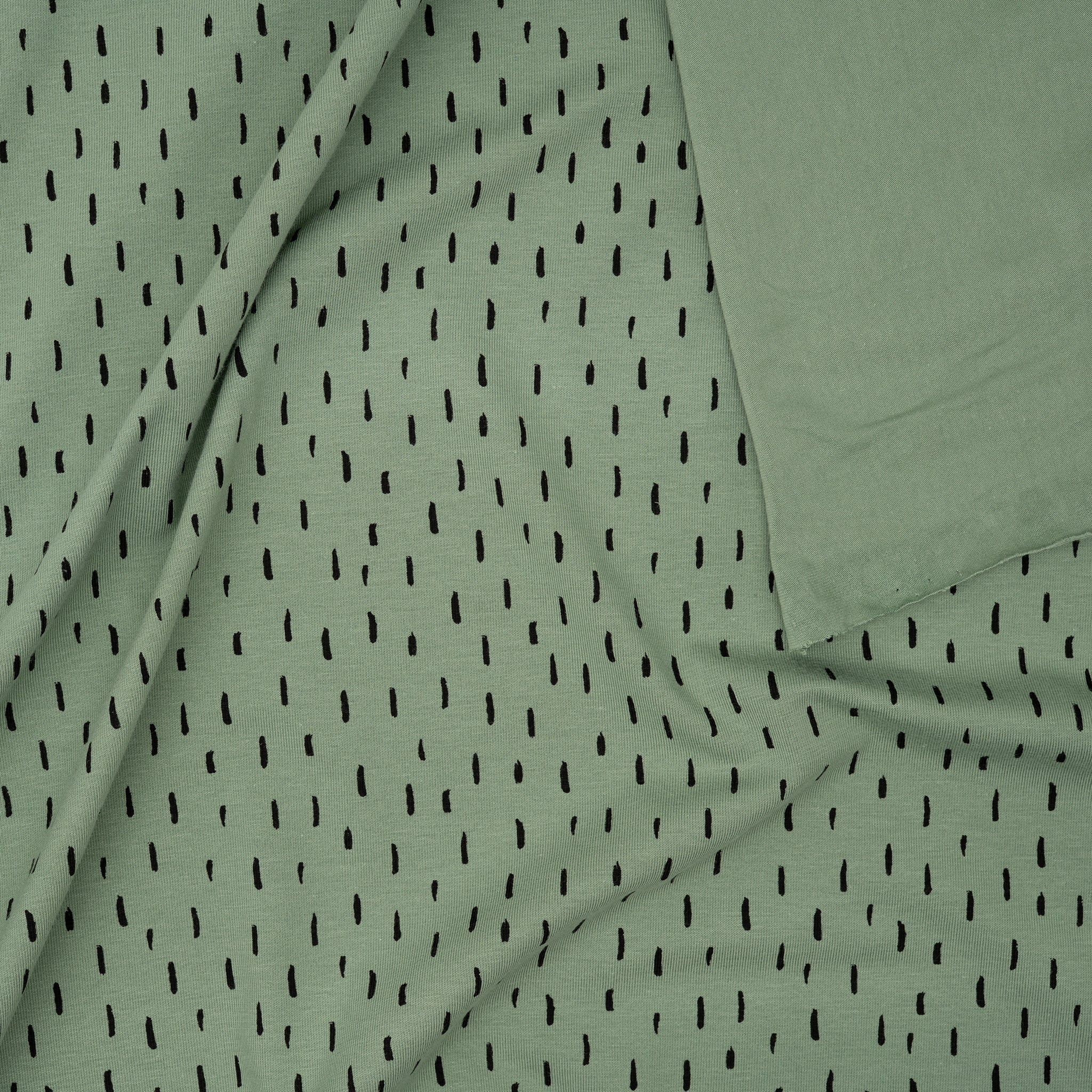 Bio Jersey Rauchgrün Mit Schwarz Kleinen Streifen