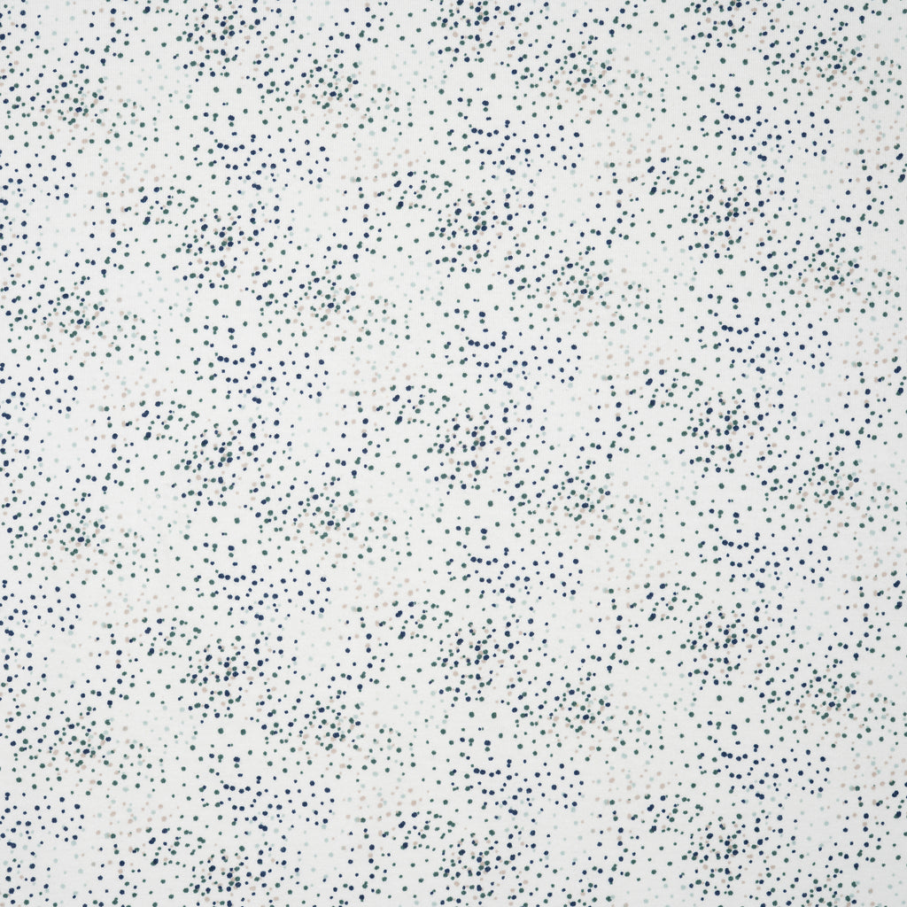 Bio Jersey Rauchmint Petrol Beige Punkte | Stoffwerk