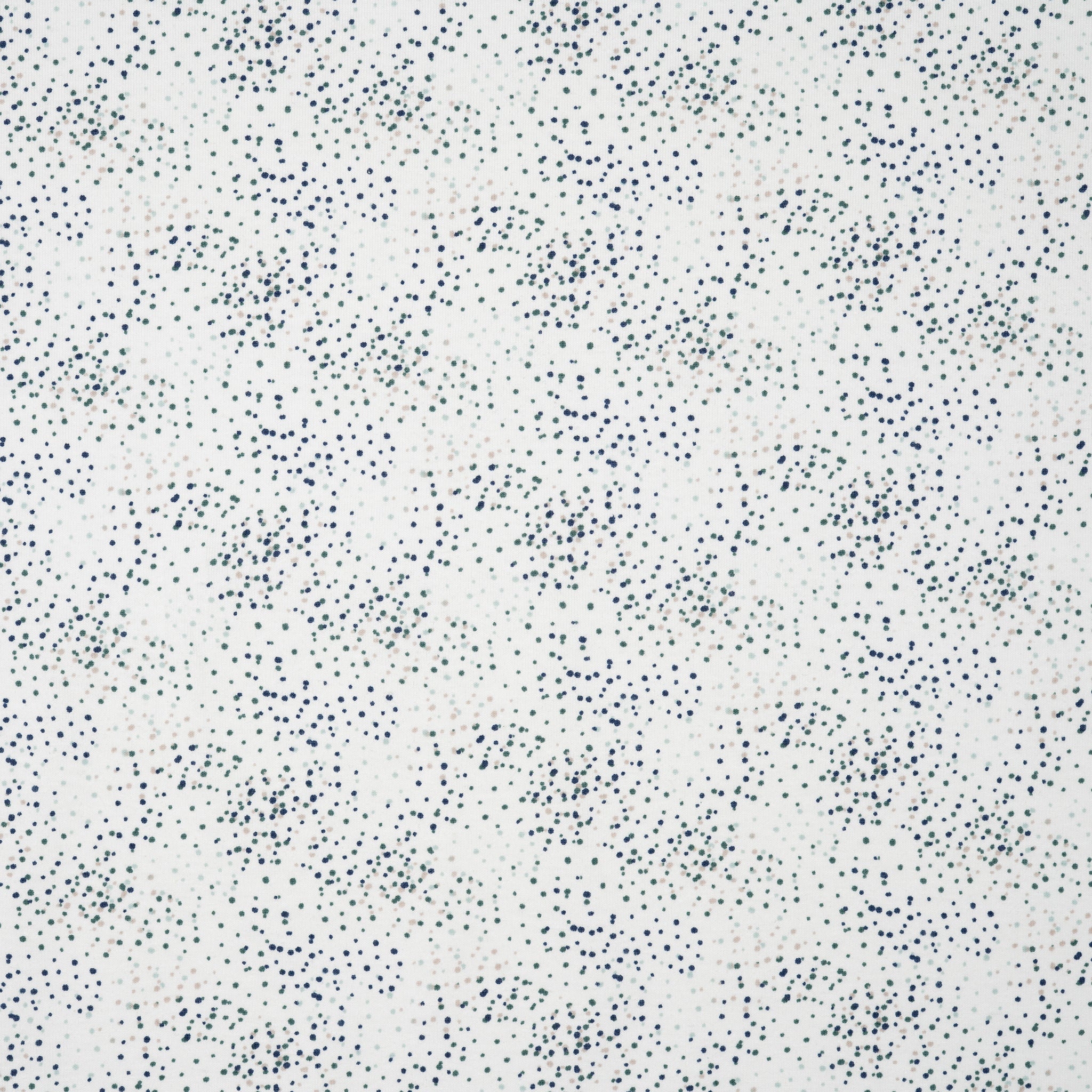 Bio Jersey Rauchmint Petrol Beige Punkte | Stoffwerk
