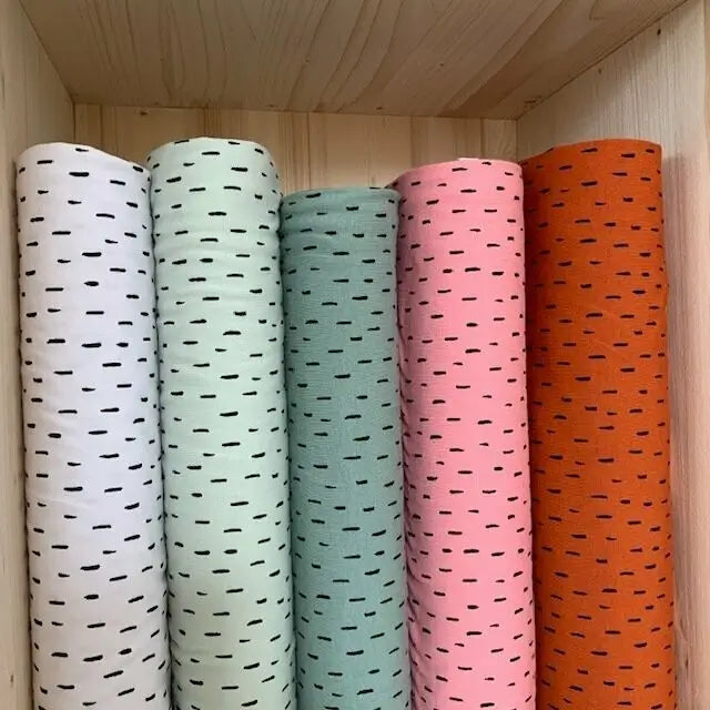 Bio Jersey Rost Mit Schwarzen Kleinen Streifen | Stoffwerk