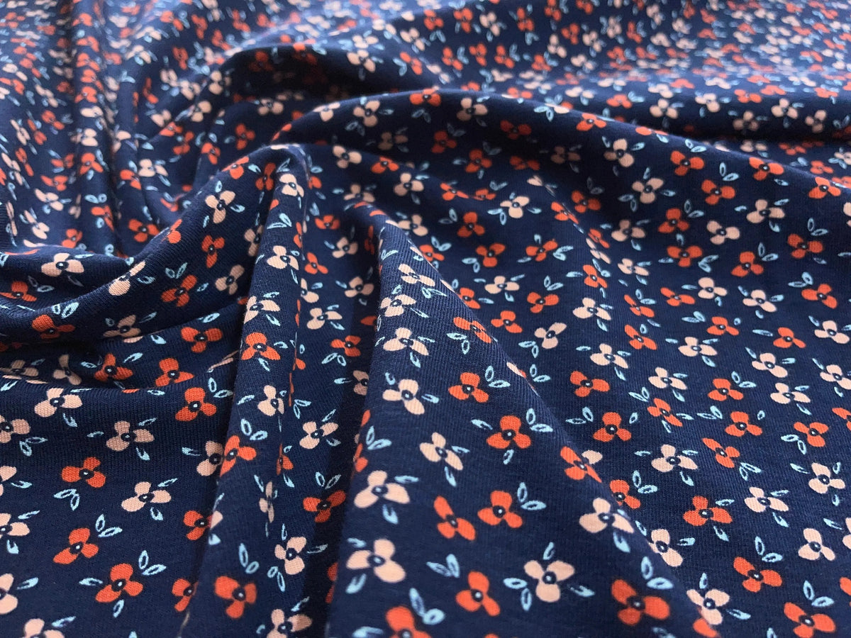 Bio Jersey Stiefmütterchen Marineblau