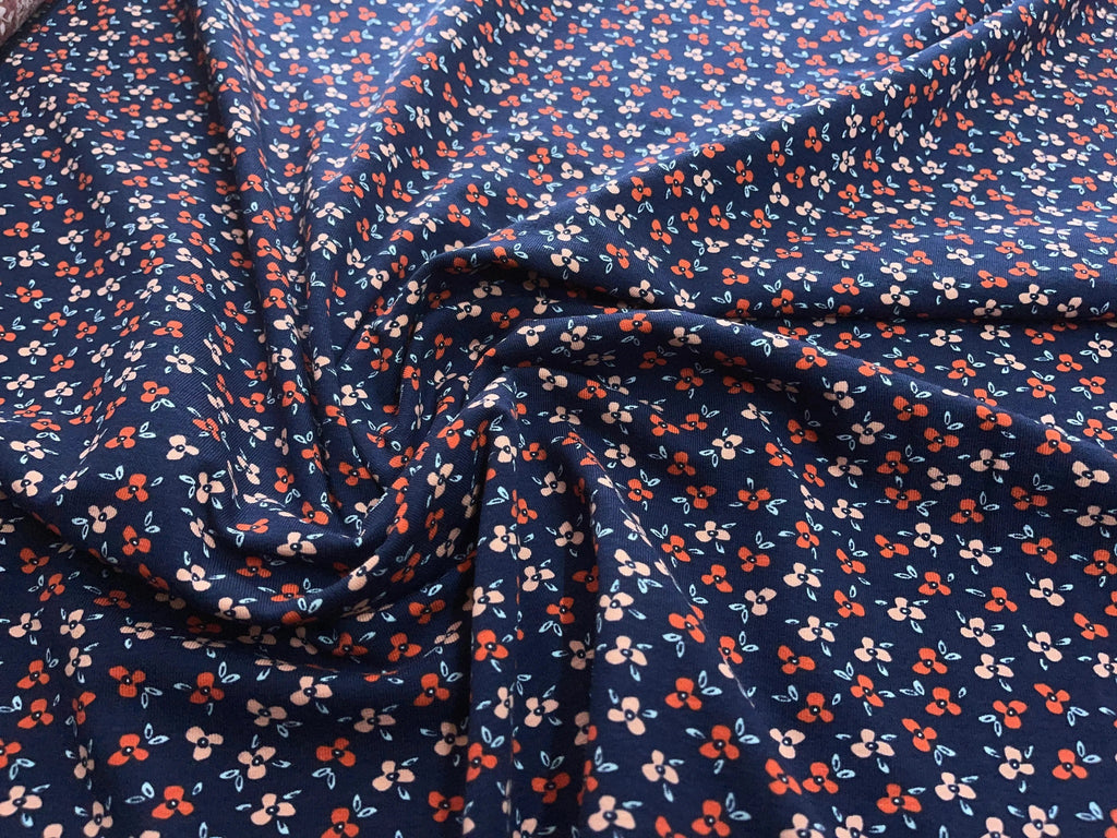 Bio Jersey Stiefmütterchen Marineblau | Stoffwerk