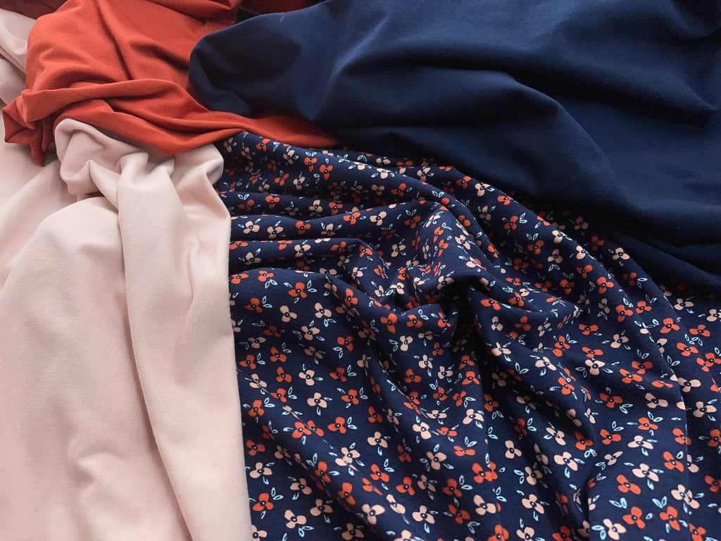 Bio Jersey Stiefmütterchen Marineblau | Stoffwerk