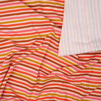 Bio Jersey Streifen Rosa Senf Braun