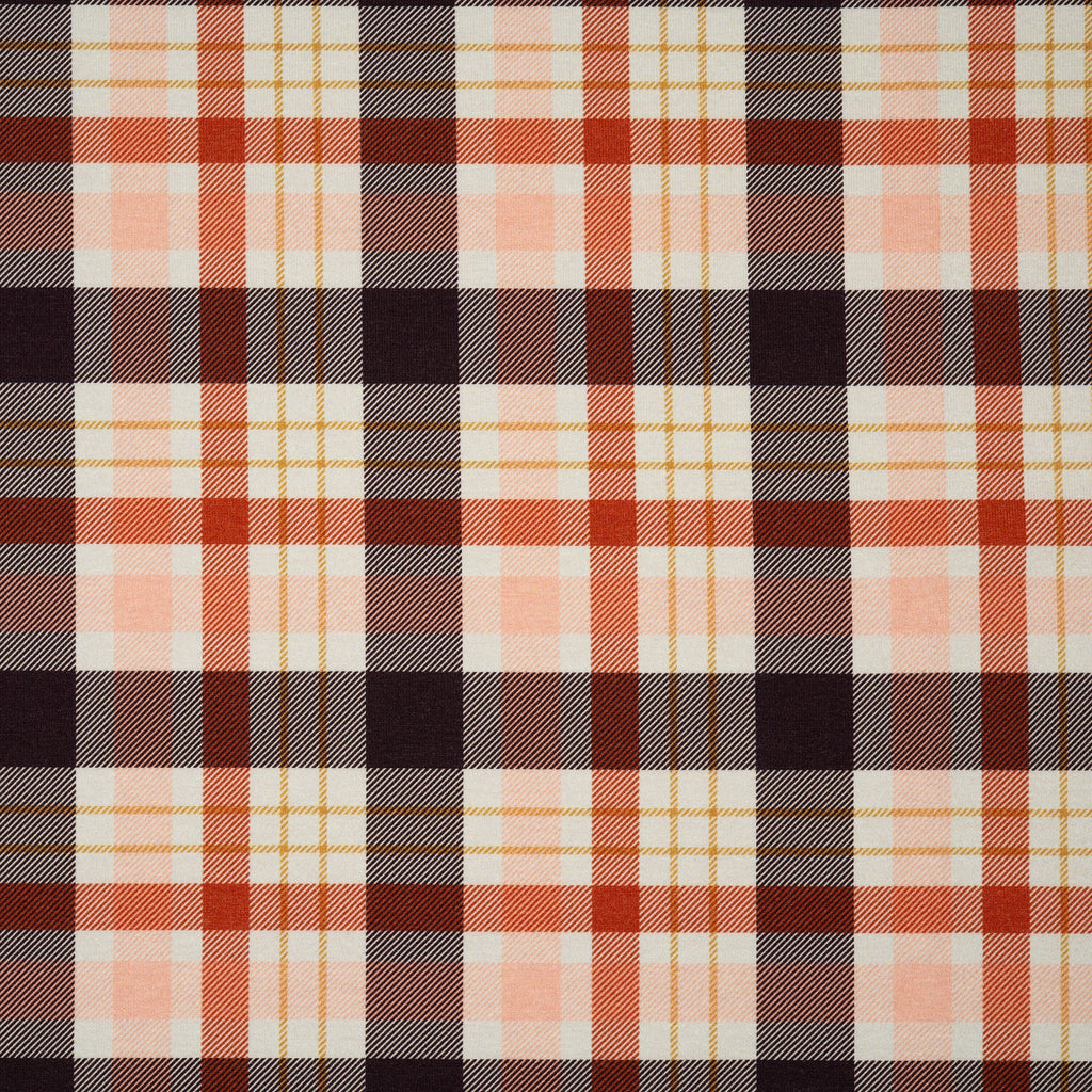 Bio Jersey Tartan Creme Violett