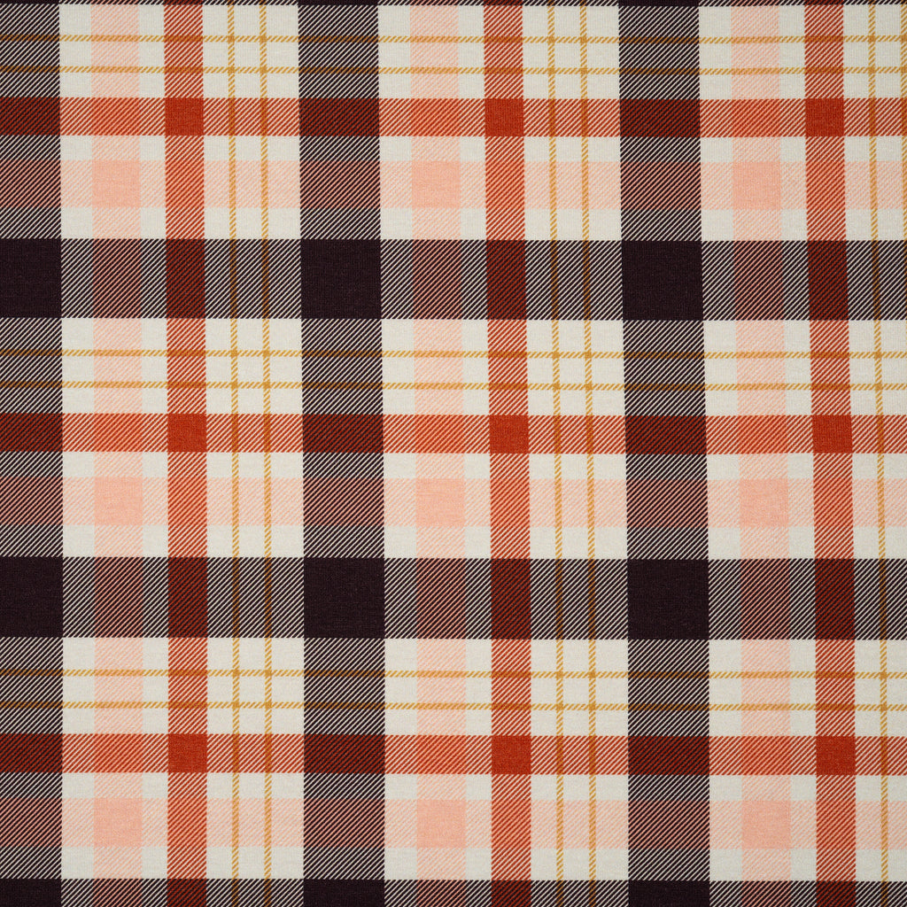 Bio Jersey Tartan Creme Violett