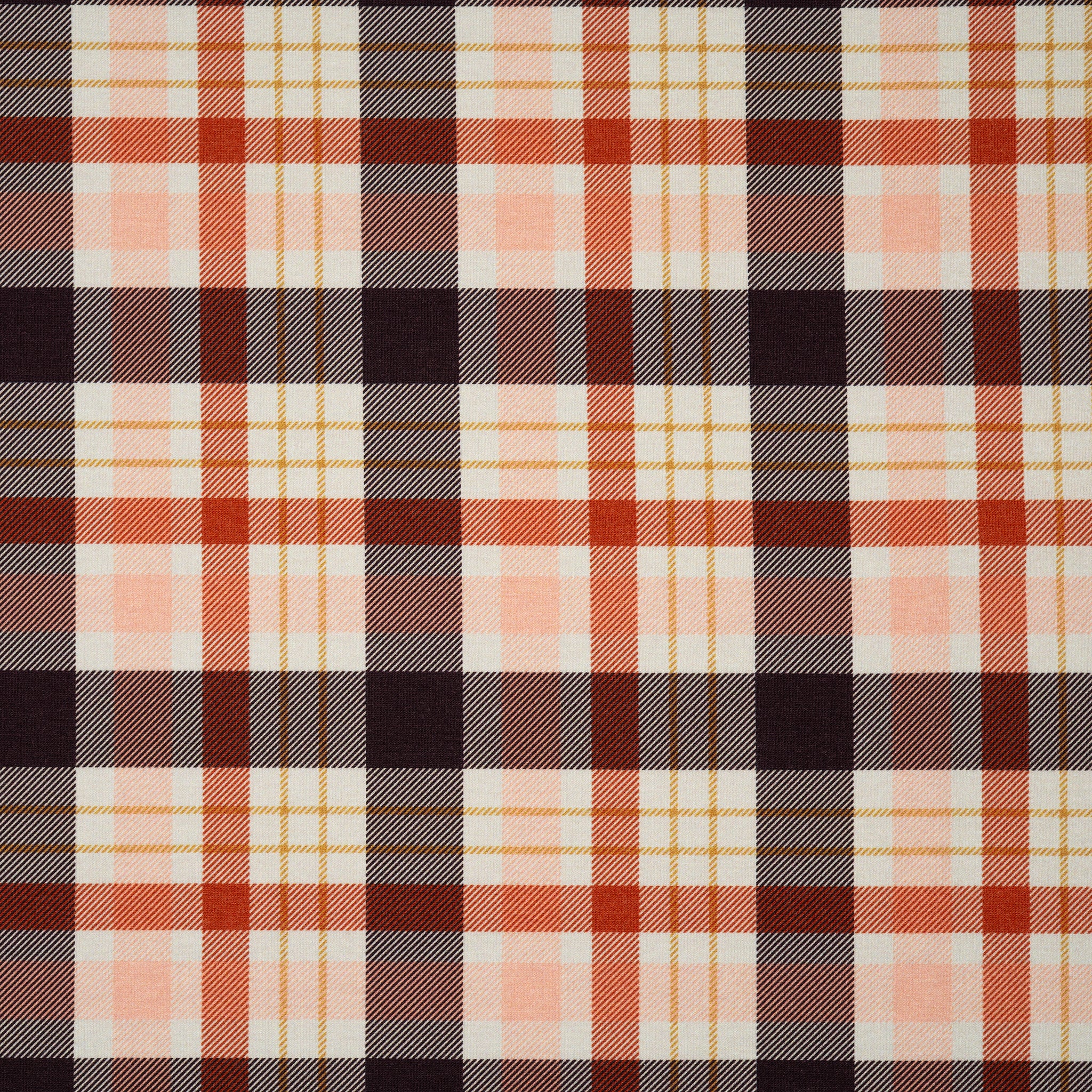 Bio Jersey Tartan Creme Violett