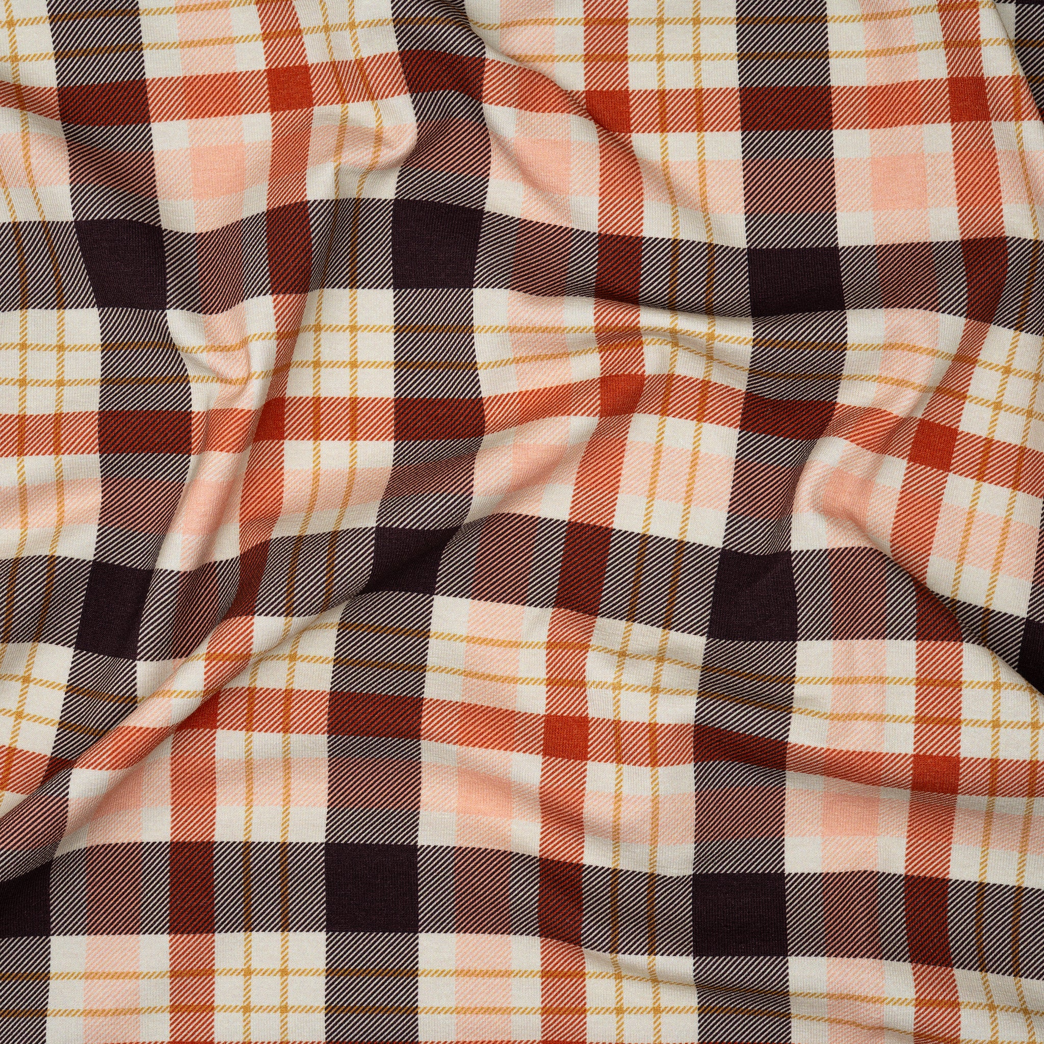 Bio Jersey Tartan Creme Violett