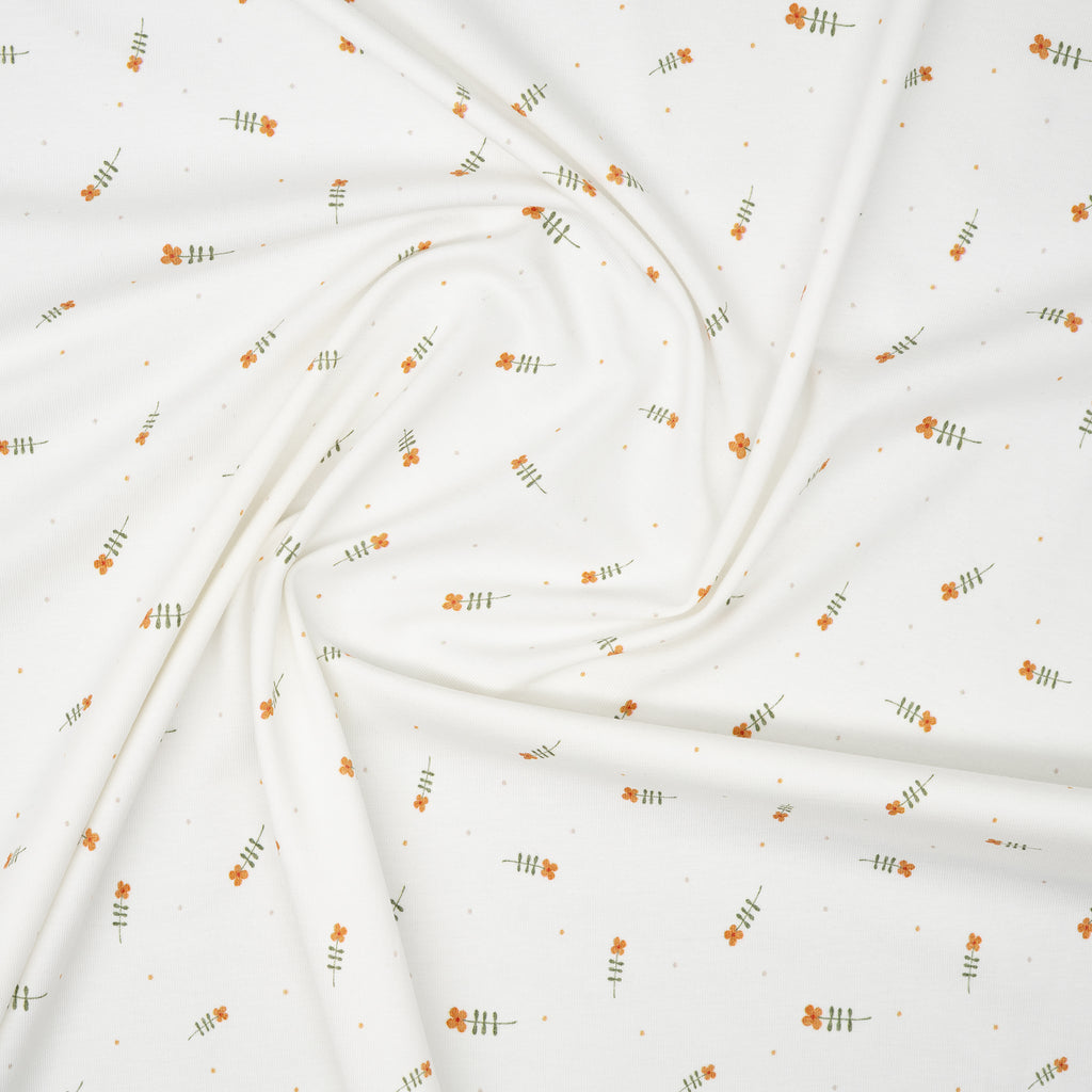 Bio Jersey Wasserfarben Cognacblume | Stoffwerk