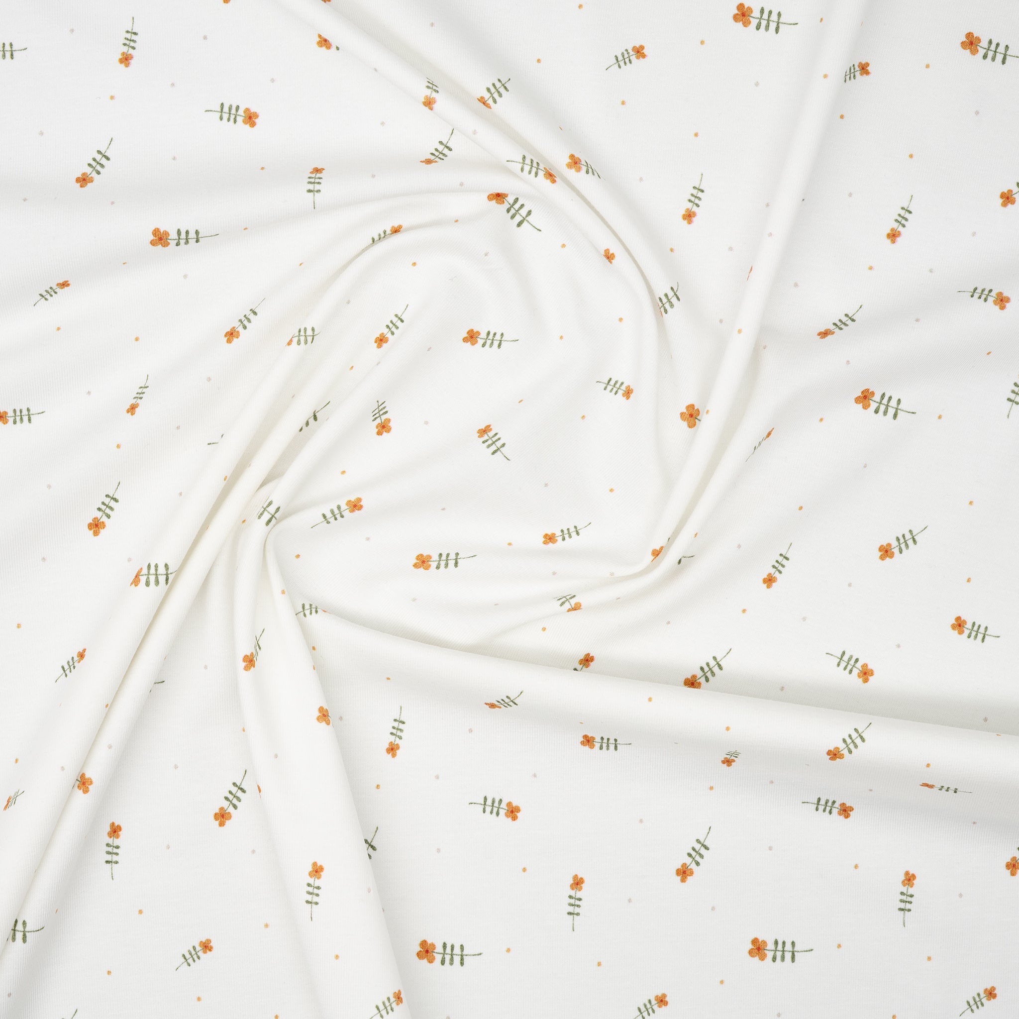 Bio Jersey Wasserfarben Cognacblume | Stoffwerk