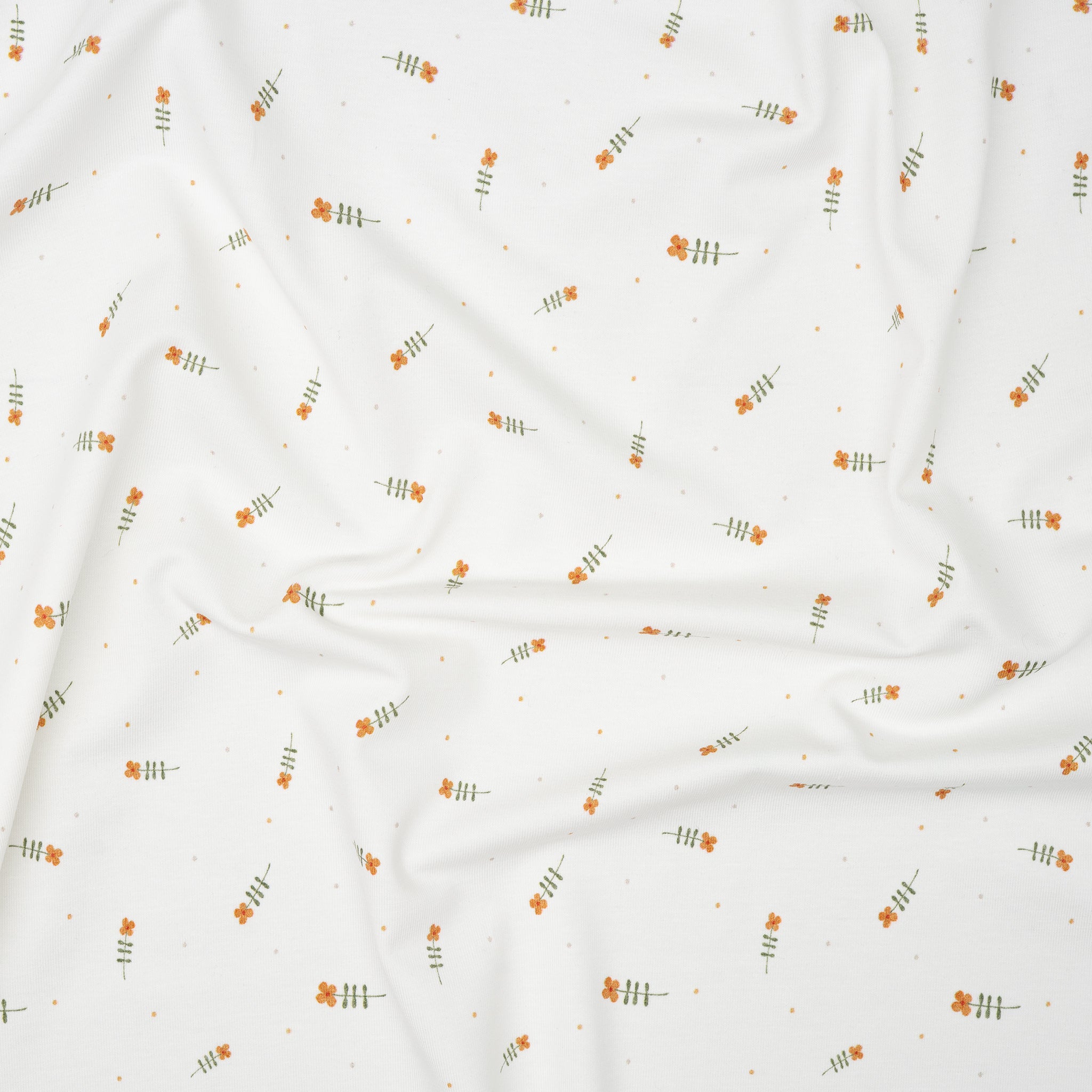 Bio Jersey Wasserfarben Cognacblume | Stoffwerk