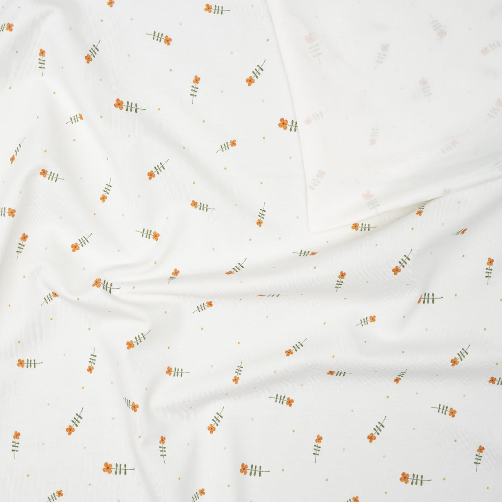 Bio Jersey Wasserfarben Cognacblume | Stoffwerk