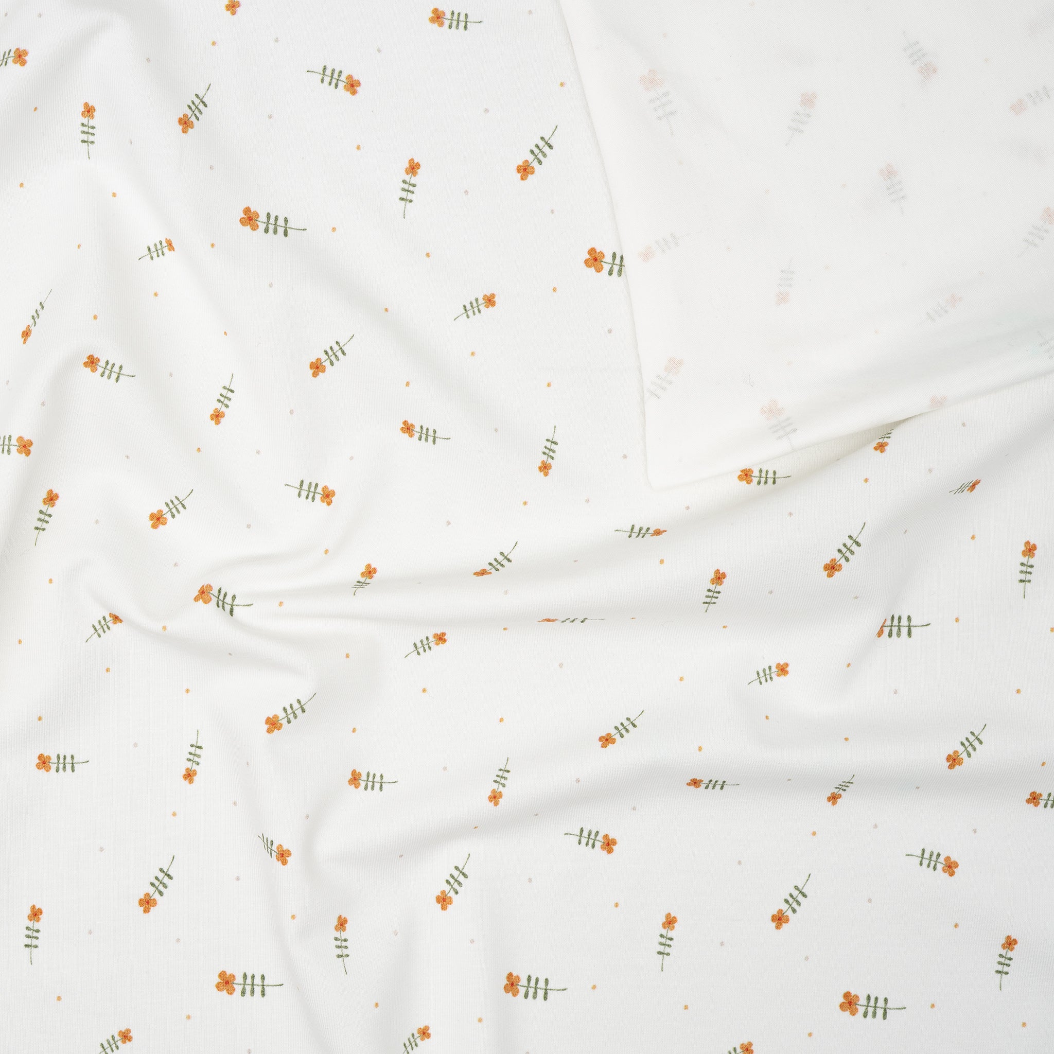 Bio Jersey Wasserfarben Cognacblume | Stoffwerk