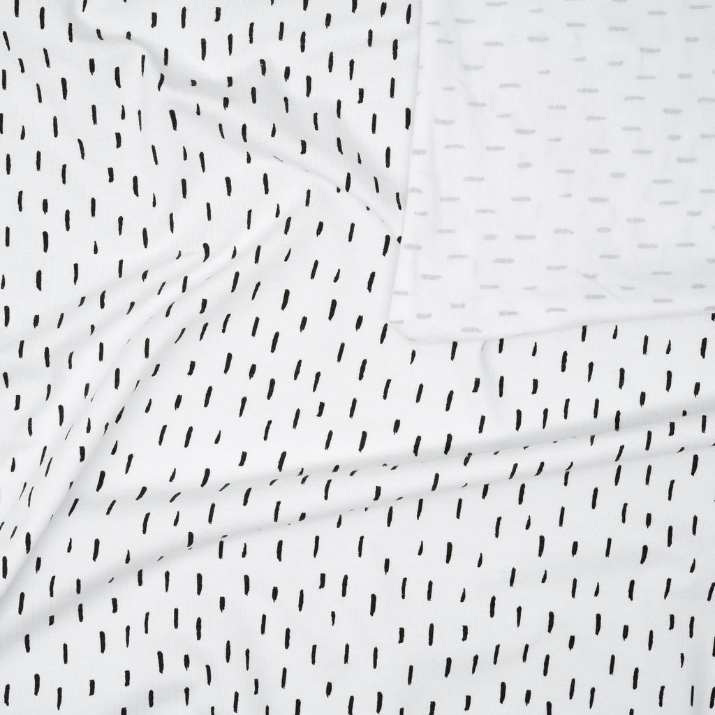 Bio Jersey Weiß Mit Schwarzen Kleinen Streifen