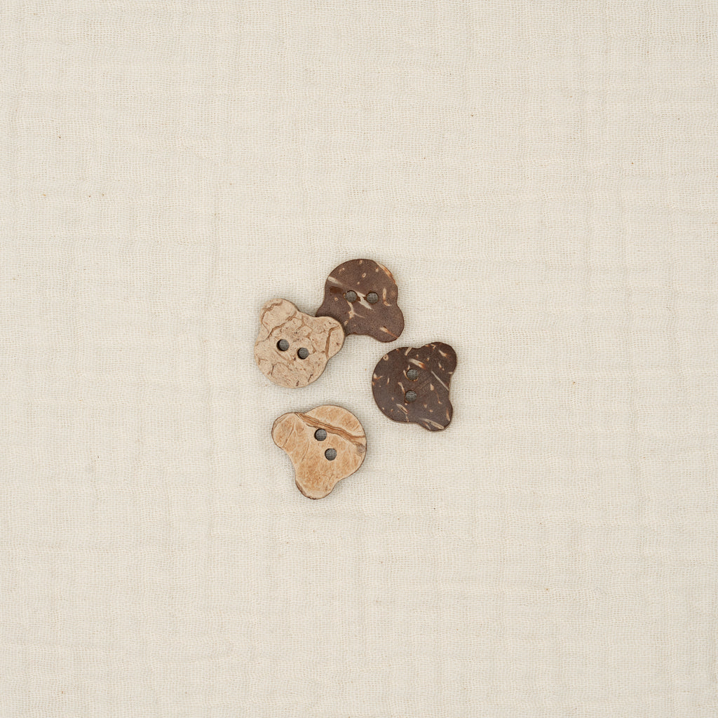 Bio Kokosnussknopf Teddy Natur