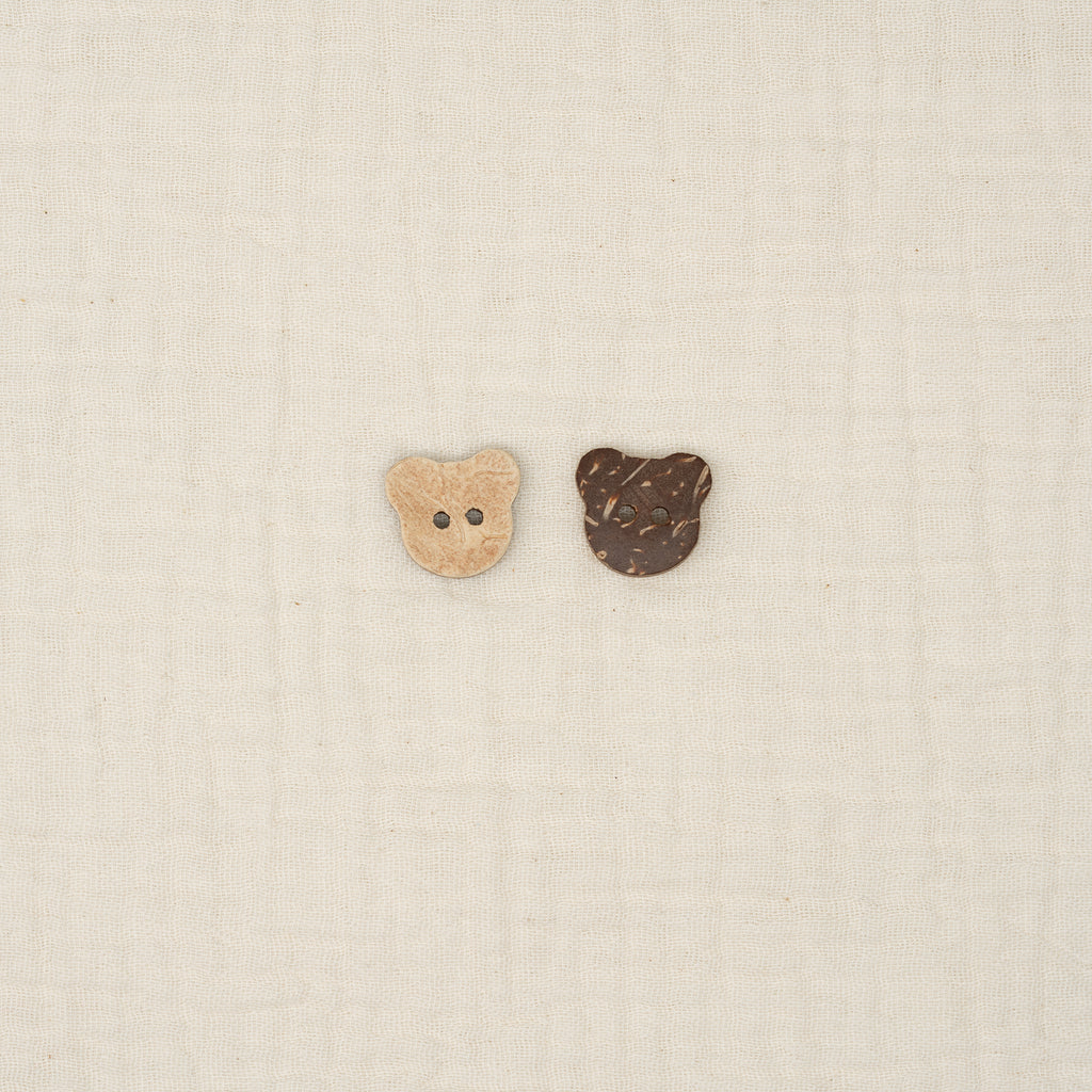Bio Holzknopf Kokosnuss Teddy Natur