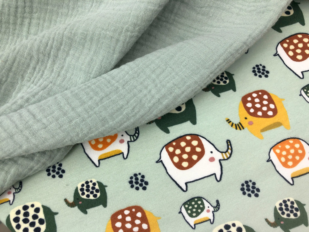 Bio Kuschelsweat Elefant hellmint
