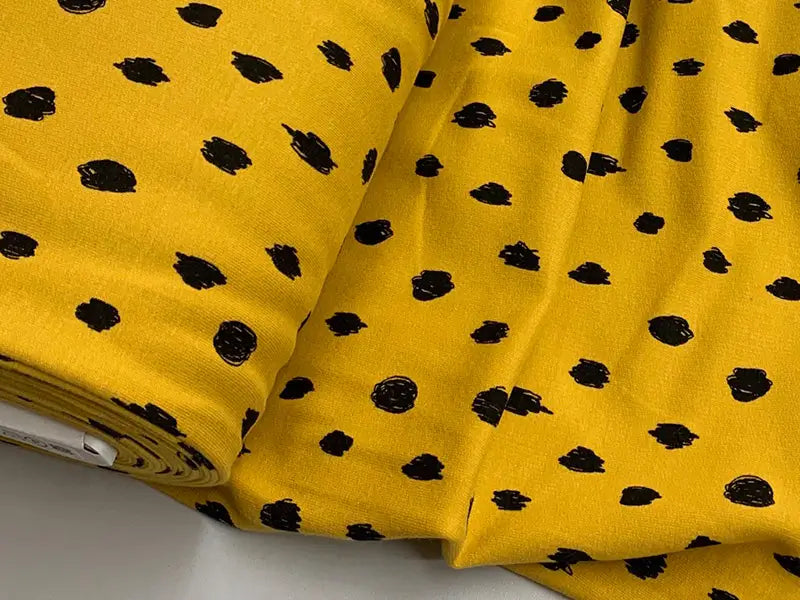 Bio Kuschelsweat senf mit Crazy Dots