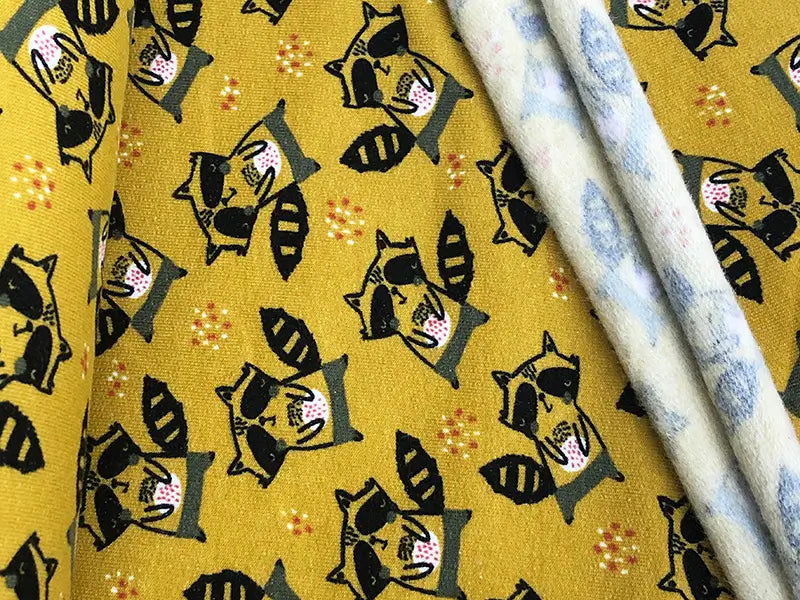 Bio Kuschelsweat Waschbären senfgelb