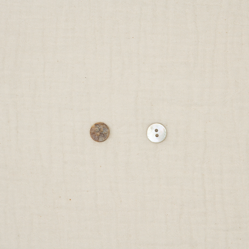 Bio Makassar-Perlmuttknopf Naturbeige (10 mm)