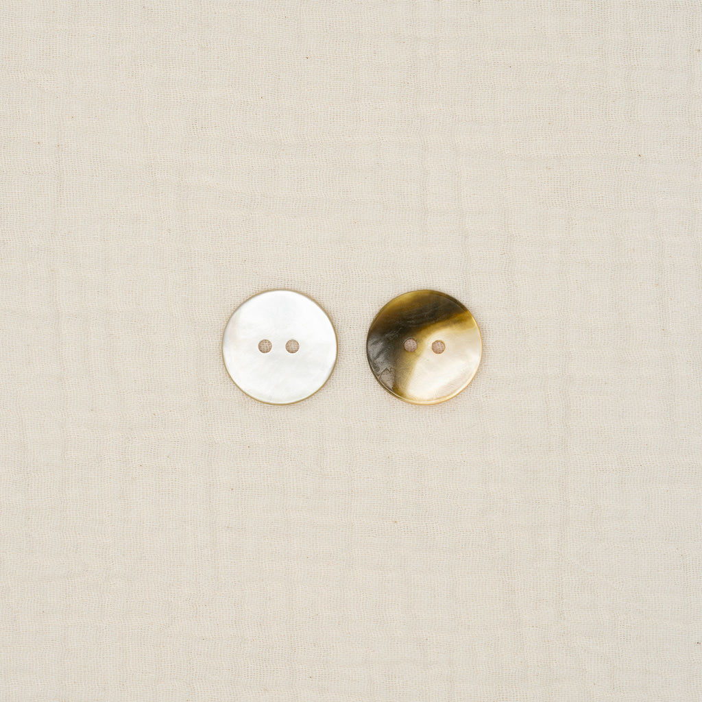 Bio Makassar-Perlmuttknopf Naturbeige (23 mm)