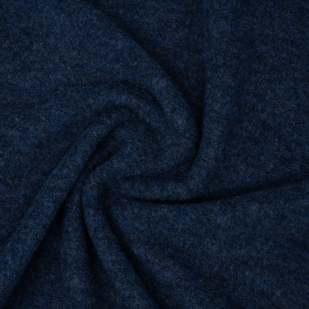 Bio Merino Wollfleece Dunkelblau Melange | Stoffwerk