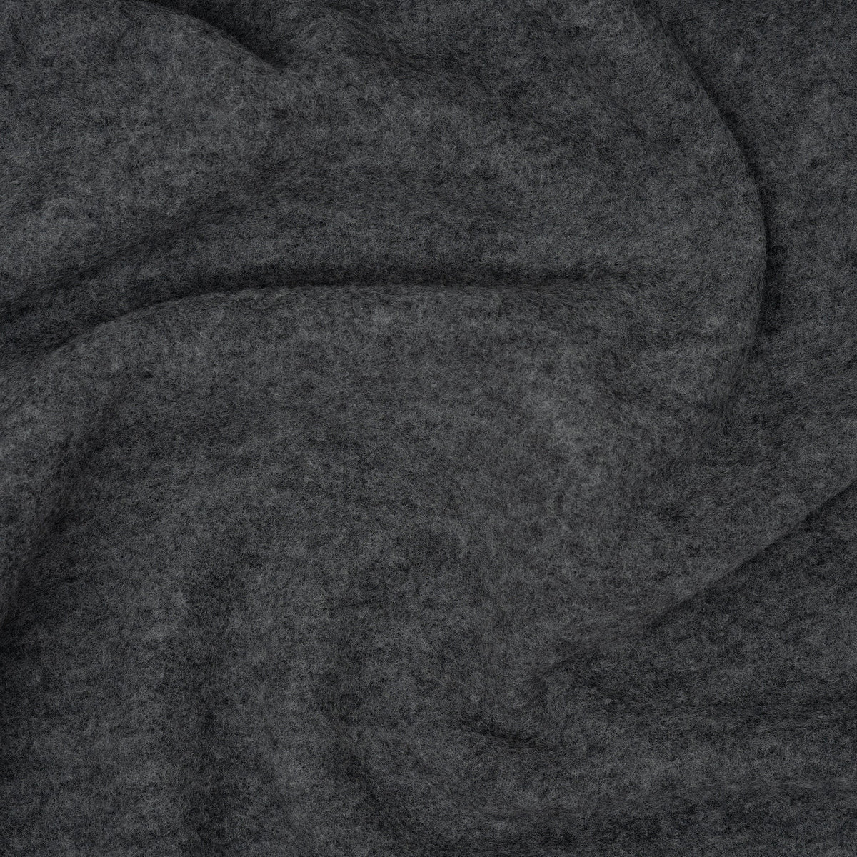 Bio Merino Wollfleece Dunkelgrau Melange | Stoffwerk