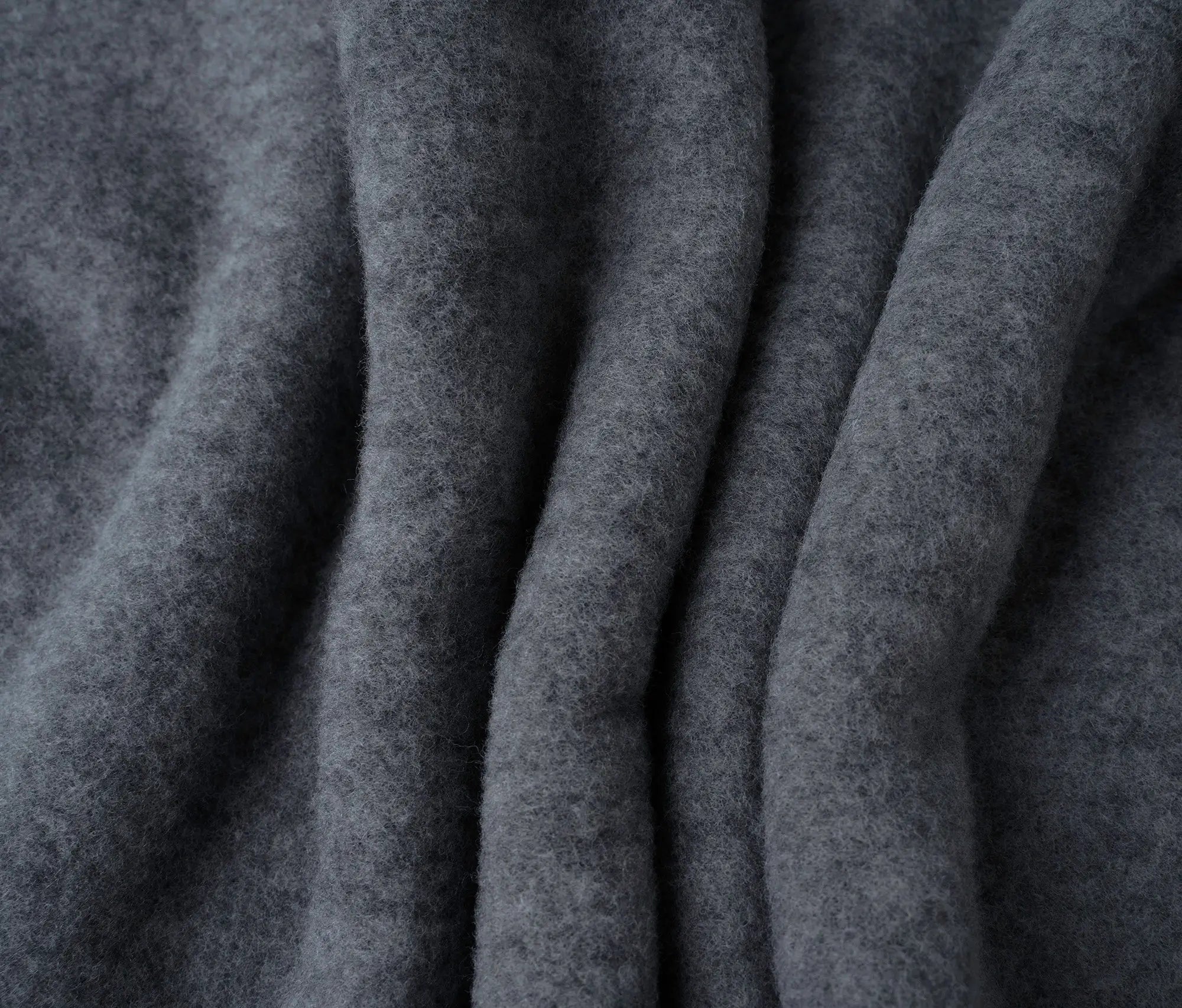 Bio Merino Wollfleece dunkelgrau meliert