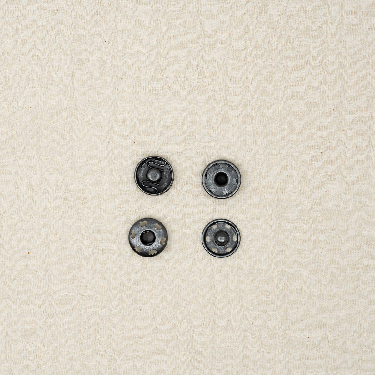 Bio Metalldruckknopf Schwarz (15 mm)