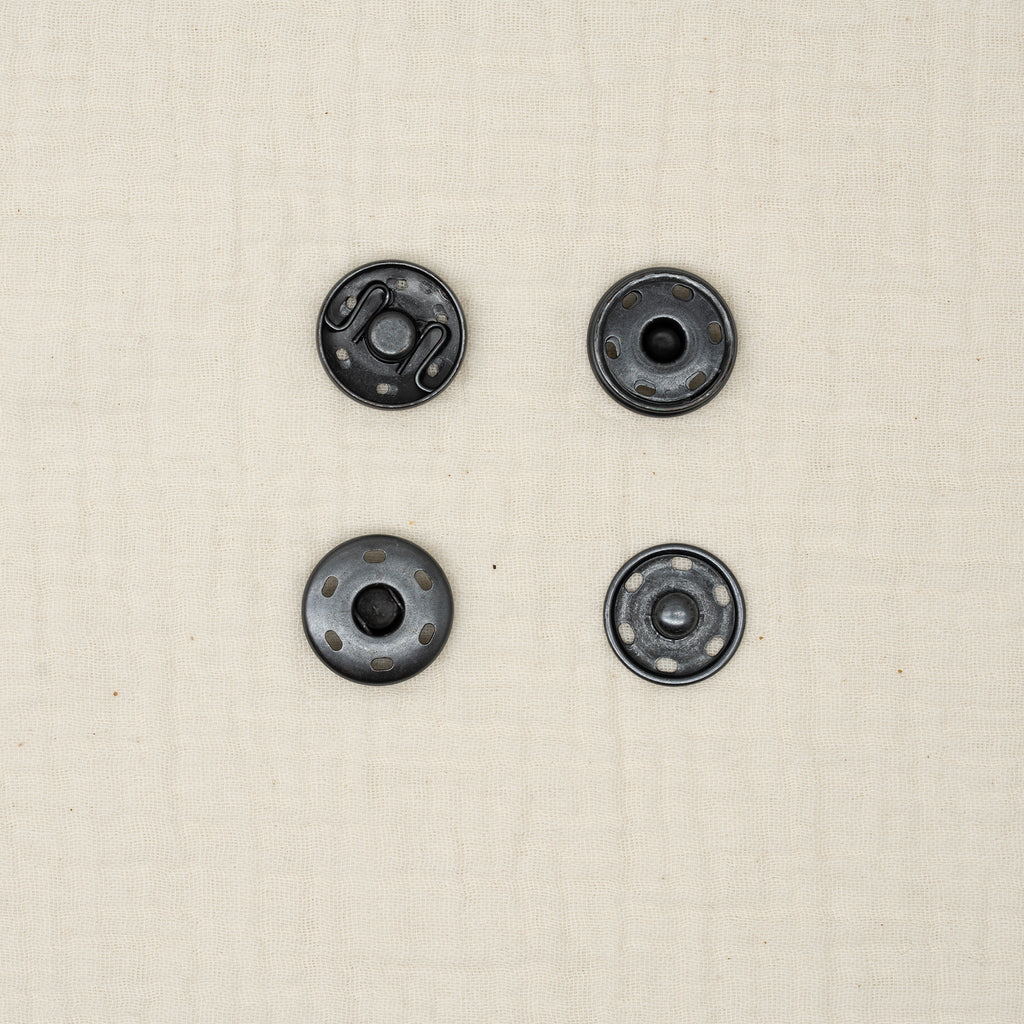 Bio Metalldruckknopf Schwarz (19 mm)