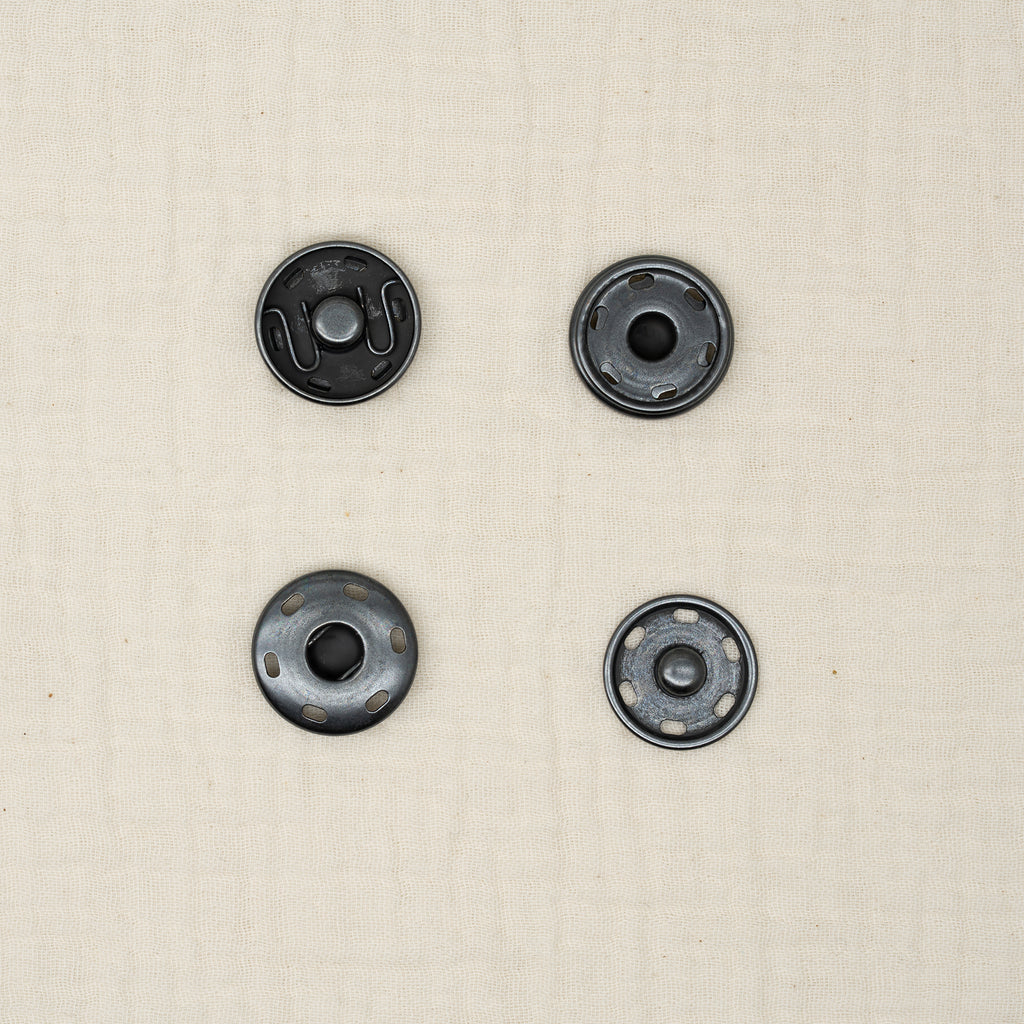 Bio Metalldruckknopf Schwarz (21 mm)