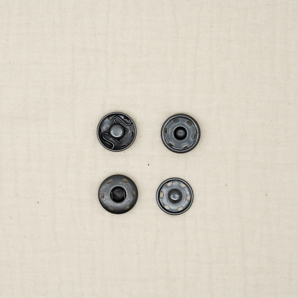 Bio Metalldruckknopf Schwarz (18 mm)