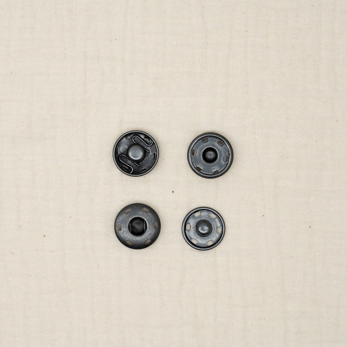 Bio Metalldruckknopf Schwarz (18 mm)
