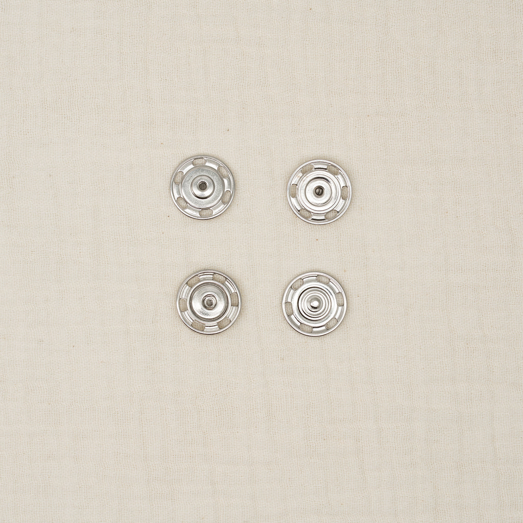 Bio Metalldruckknopf Silber (18 mm)