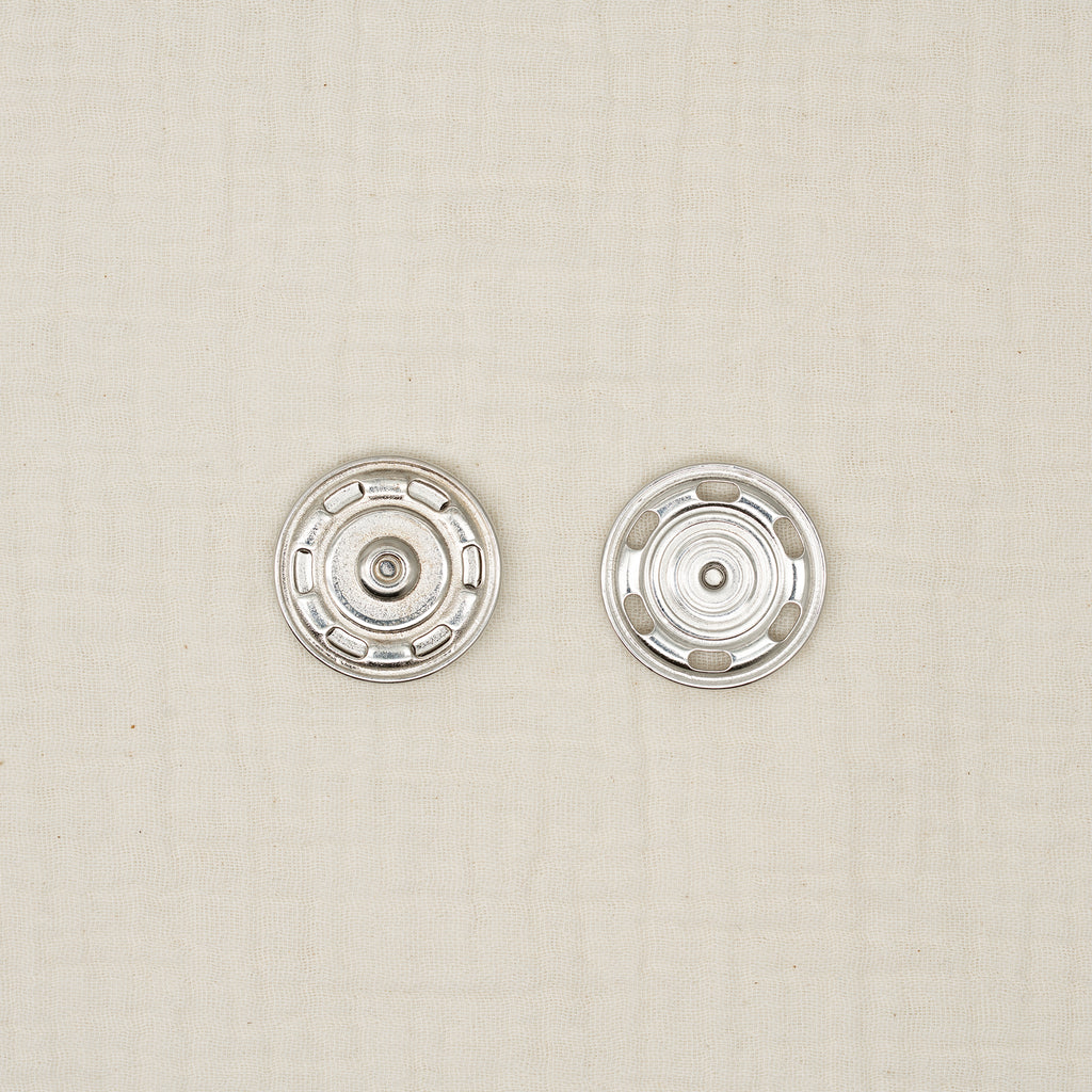 Bio Metalldruckknopf Silber (31 mm)