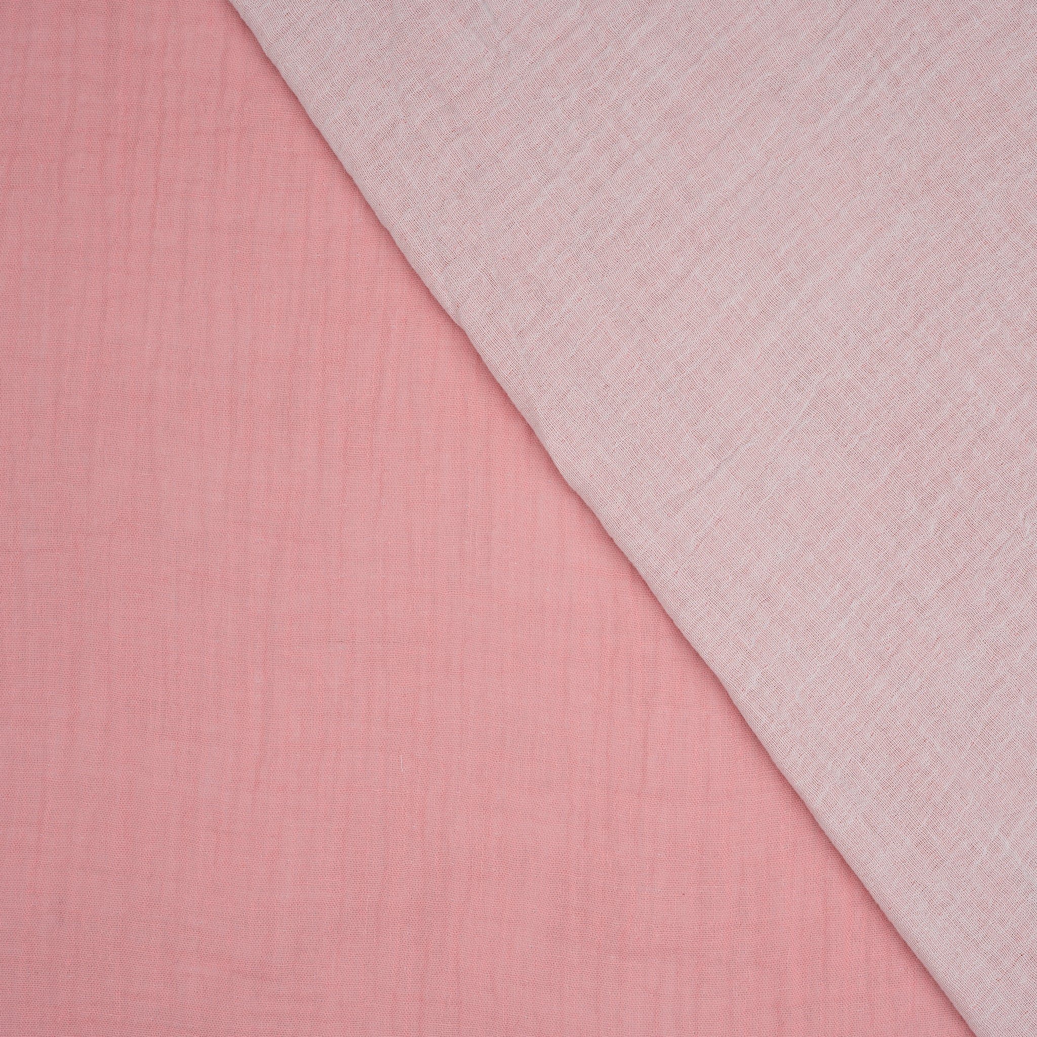 Bio Musselin Doppelseitig Rosa Hellgrau