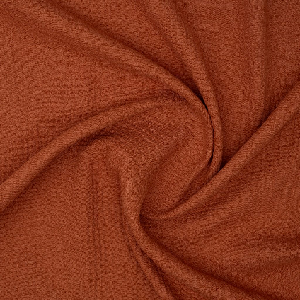 Bio Musselin Dunkles Cognac | Stoffwerk
