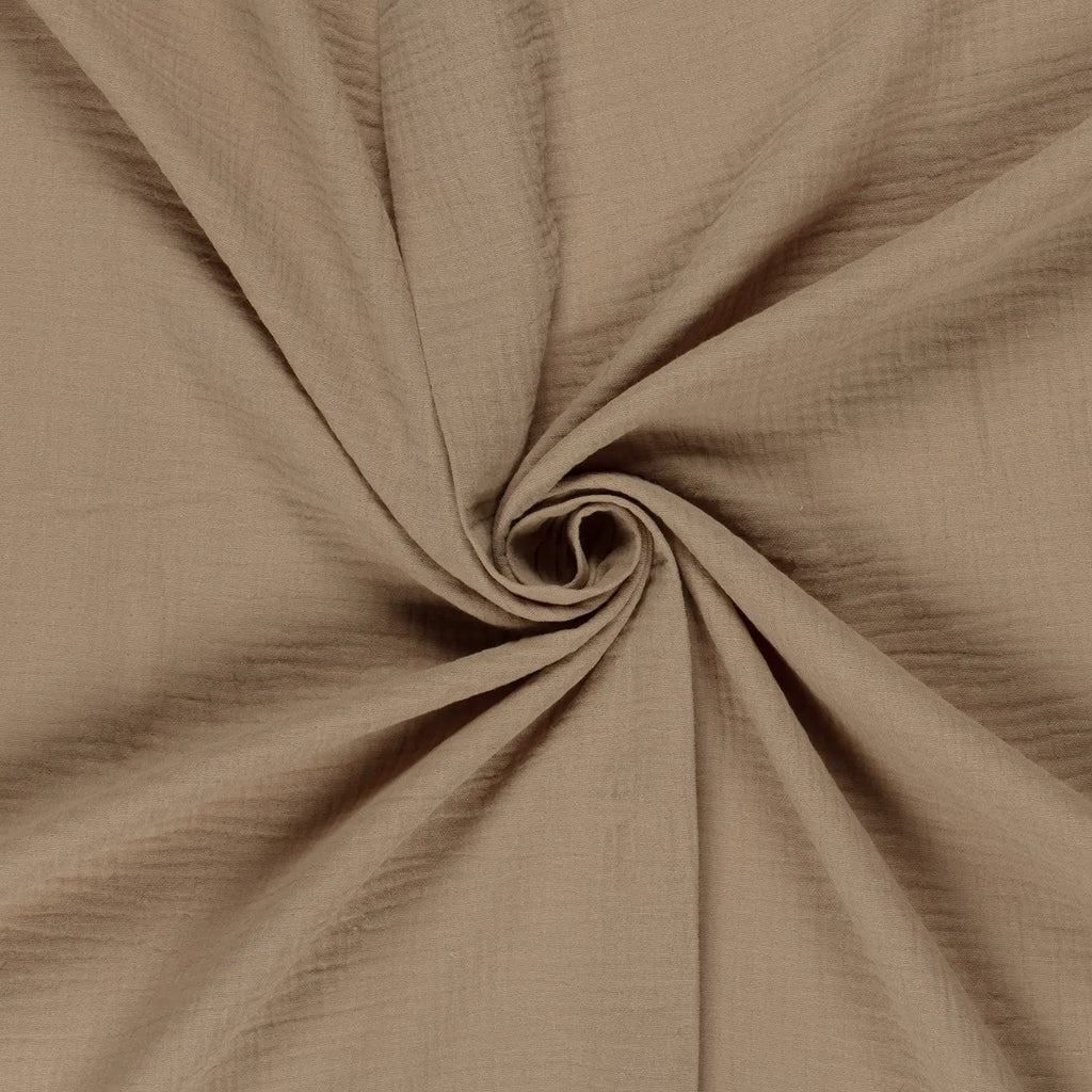Bio Musselin Dunkles Sand | Stoffwerk
