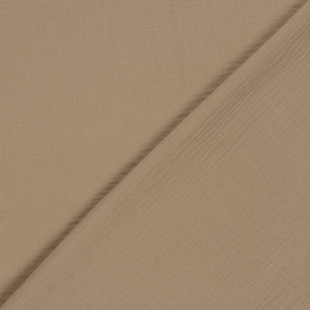 Bio Musselin Dunkles Sand | Stoffwerk