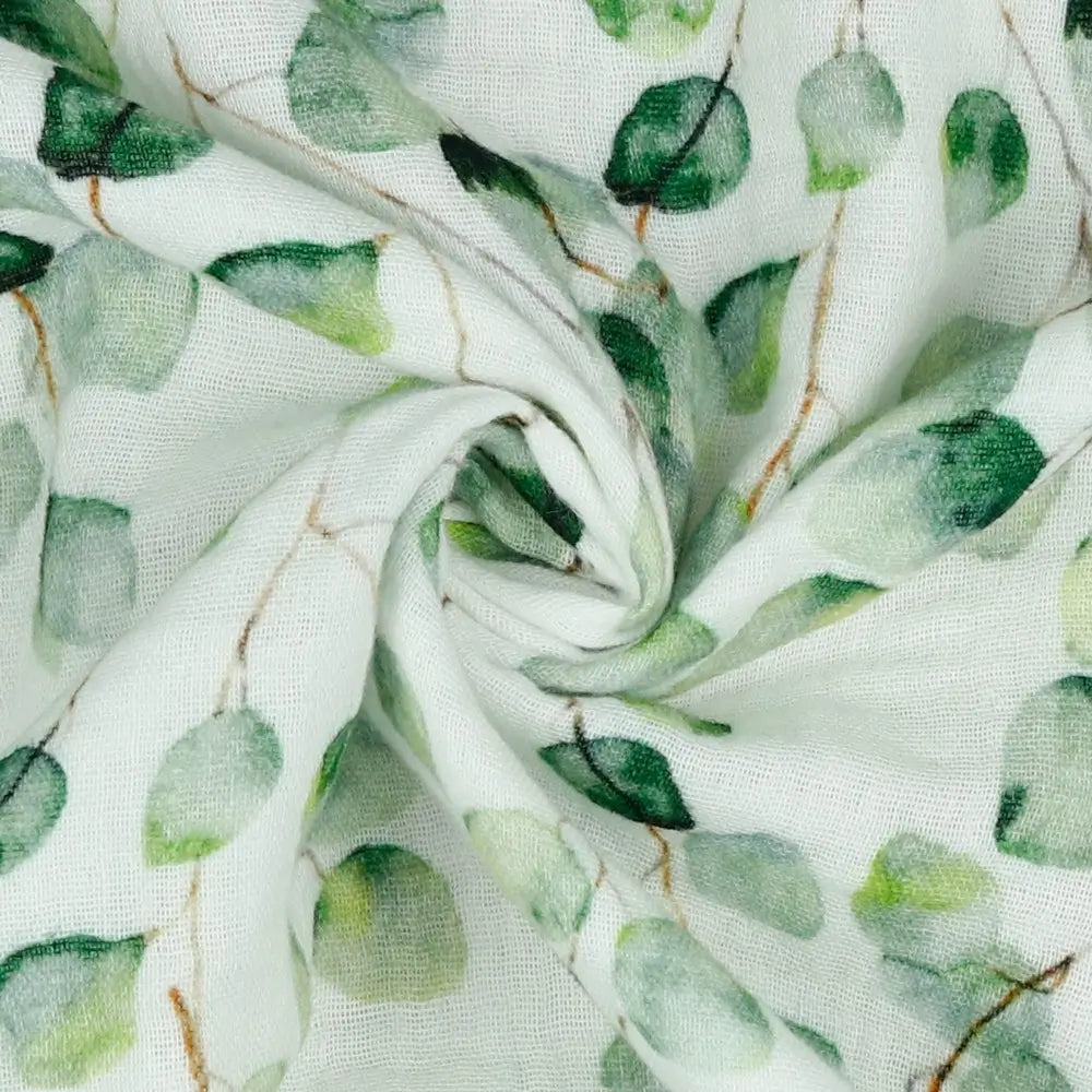 Bio Musselin Eucalyptus weiß