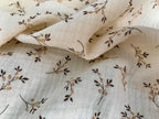 Bio Musselin Flower beige braun rost