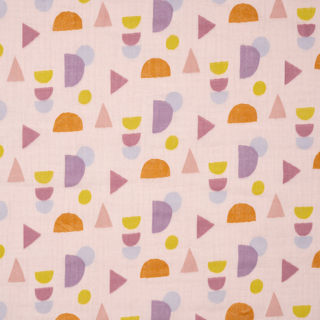 Bio Musselin Geo Babyrosa | Stoffwerk